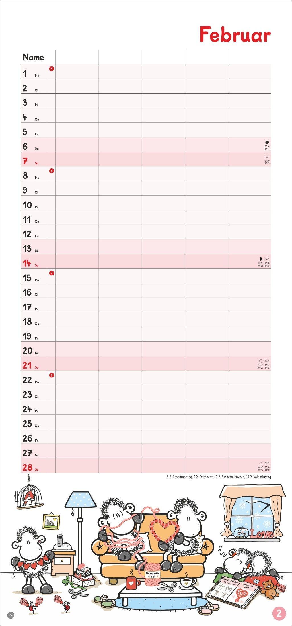 Beispielinhalt (Bild) sheepworld Familienplaner 2027