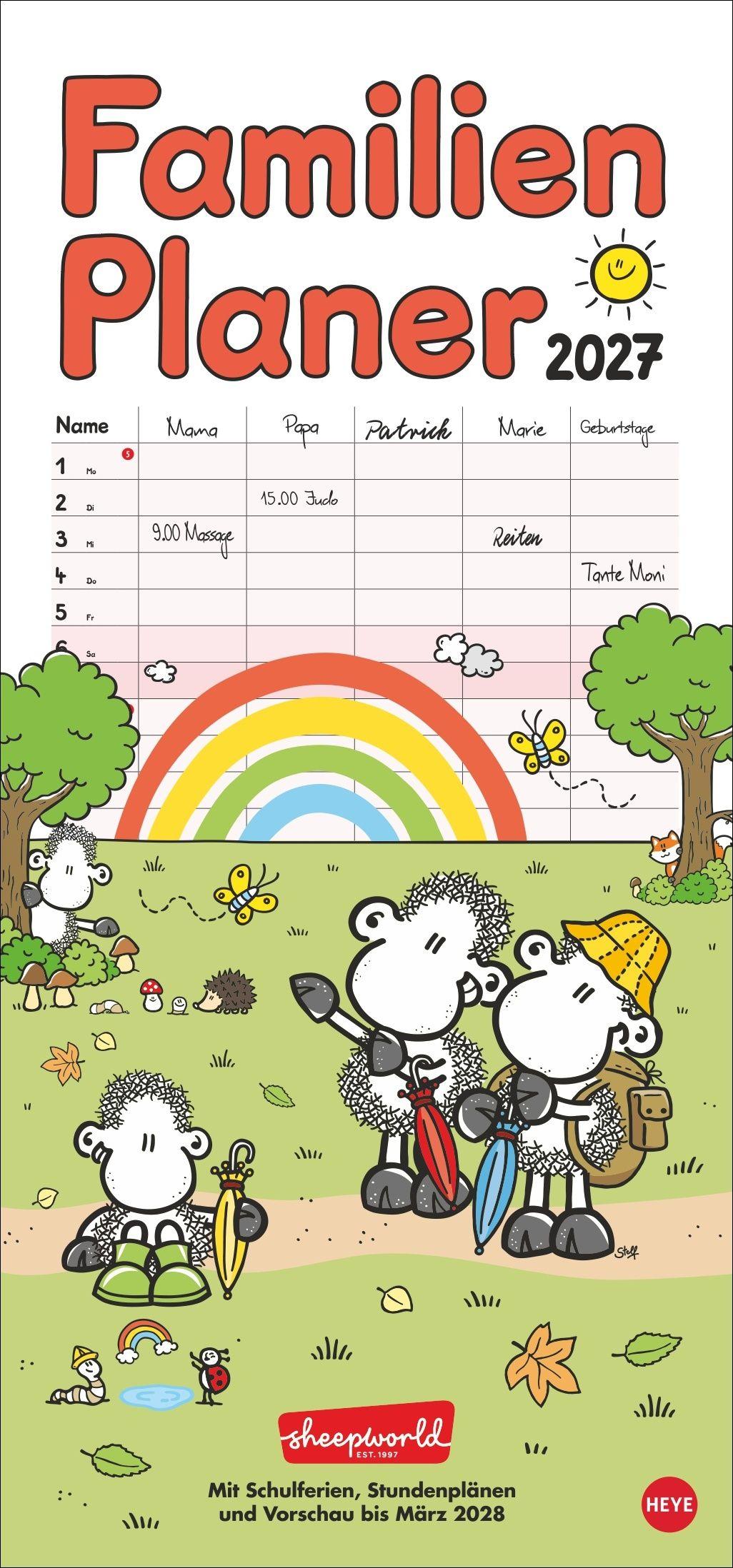 Vorderes Coverbild sheepworld Familienplaner 2027