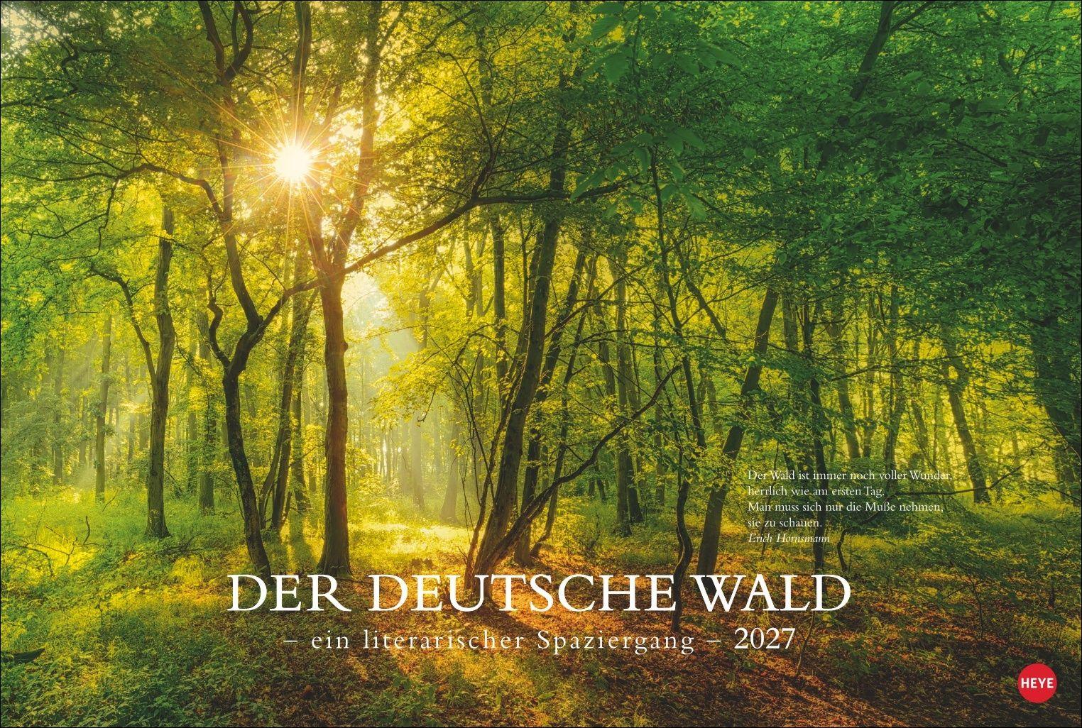 Vorderes Coverbild Der deutsche Wald - Ein literarischer Spaziergang Kalender 2027 - Ein literarischer Spaziergang