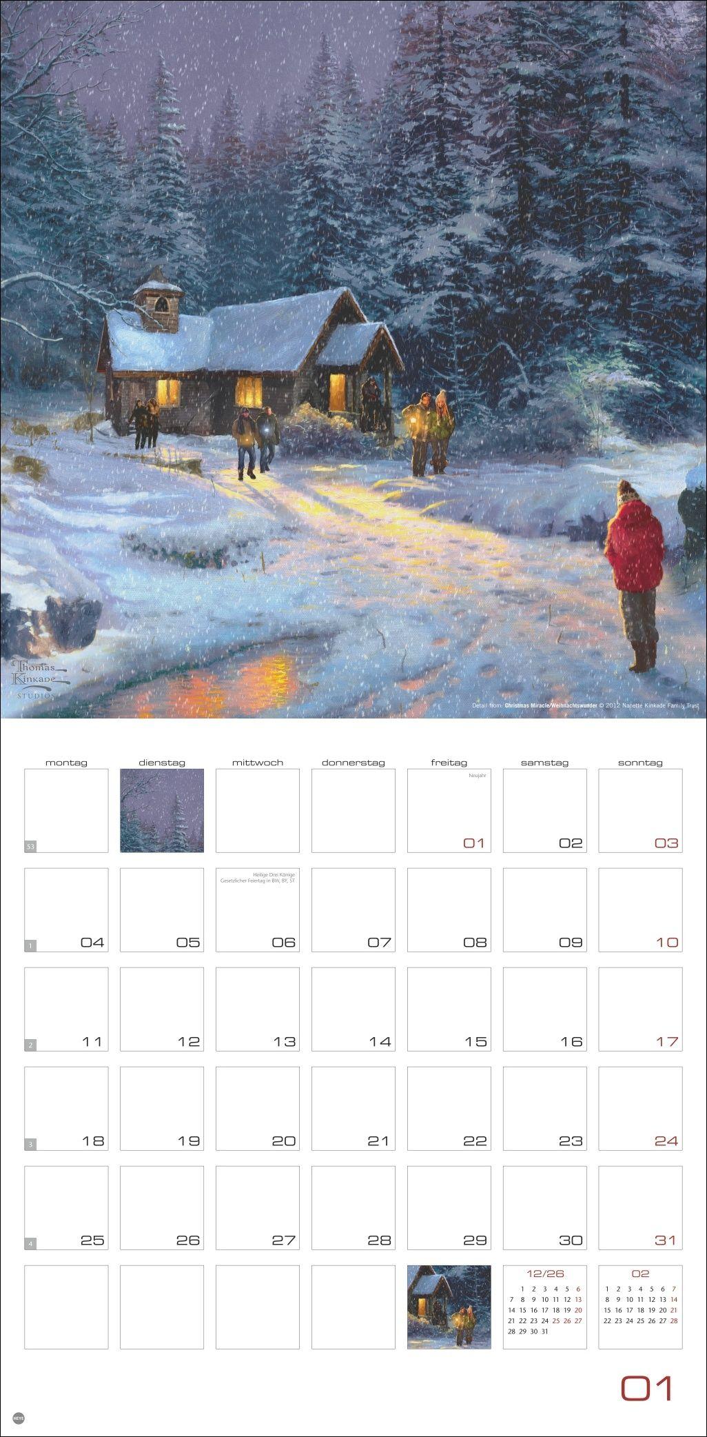 Beispielinhalt (Bild) Thomas Kinkade: Land of Light Broschurkalender 2027