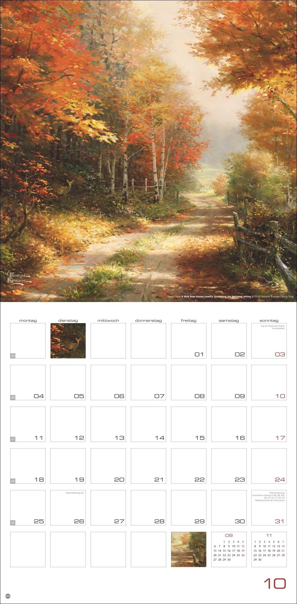 Beispielinhalt (Bild) Thomas Kinkade: Land of Light Broschurkalender 2027