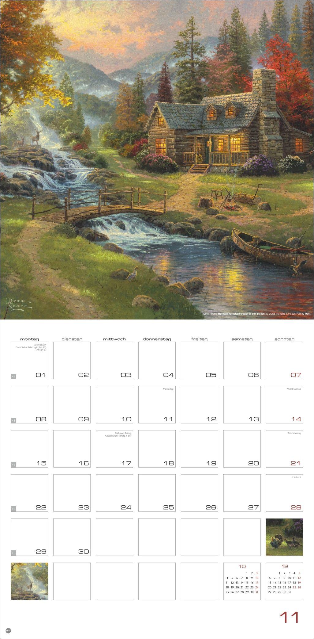 Beispielinhalt (Bild) Thomas Kinkade: Land of Light Broschurkalender 2027