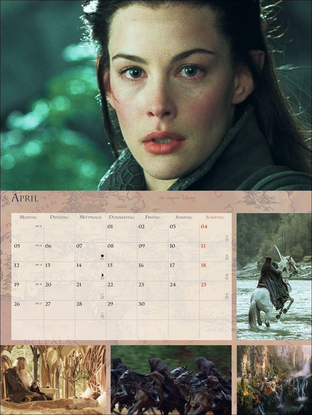 Beispielinhalt (Bild) Der Herr der Ringe Broschur XL Kalender 2027