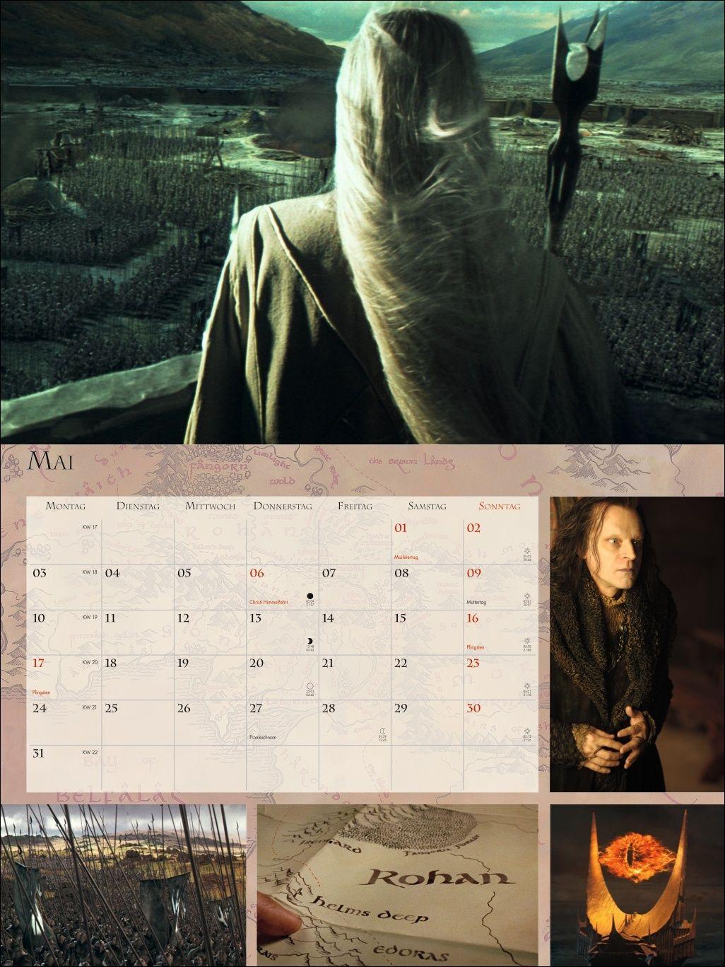 Beispielinhalt (Bild) Der Herr der Ringe Broschur XL Kalender 2027