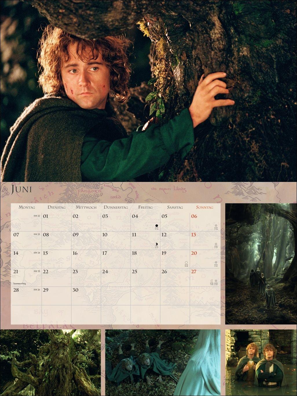 Beispielinhalt (Bild) Der Herr der Ringe Broschur XL Kalender 2027