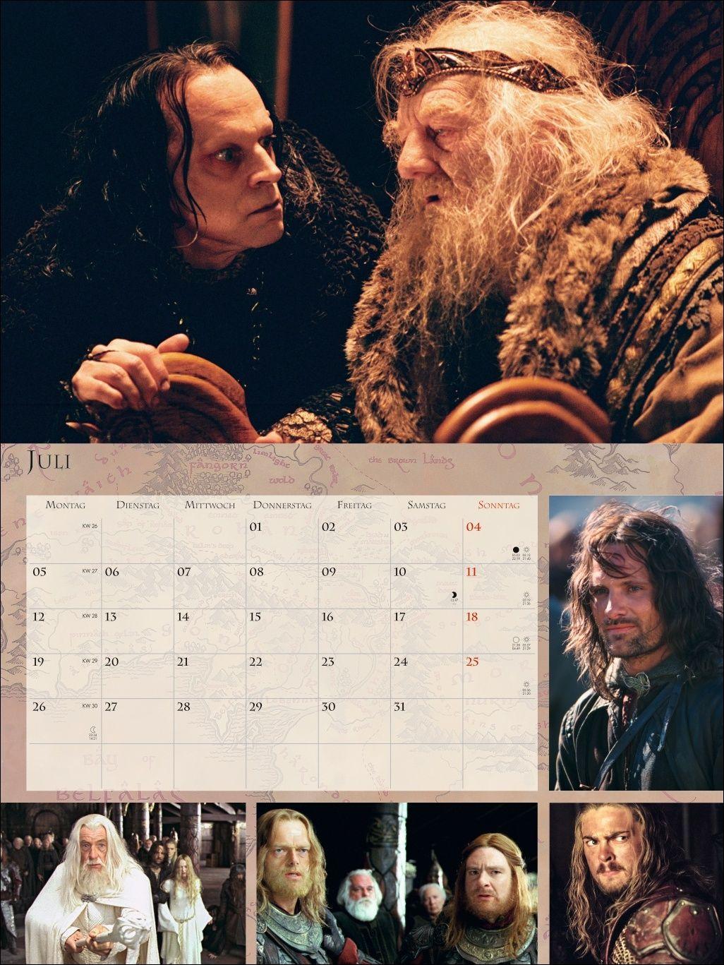 Beispielinhalt (Bild) Der Herr der Ringe Broschur XL Kalender 2027