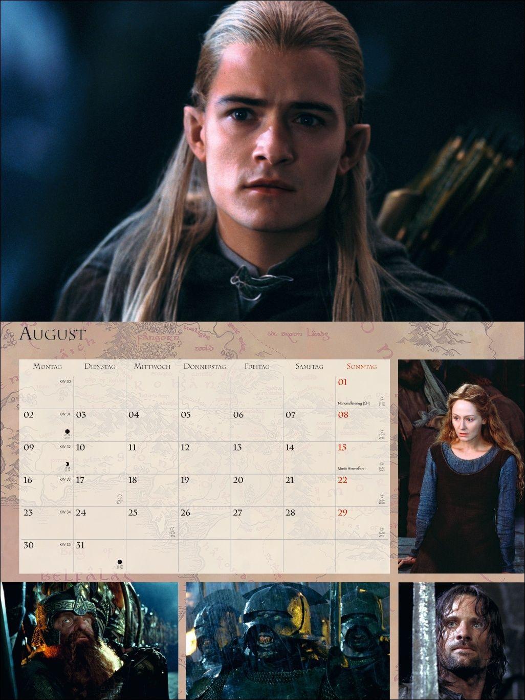 Beispielinhalt (Bild) Der Herr der Ringe Broschur XL Kalender 2027