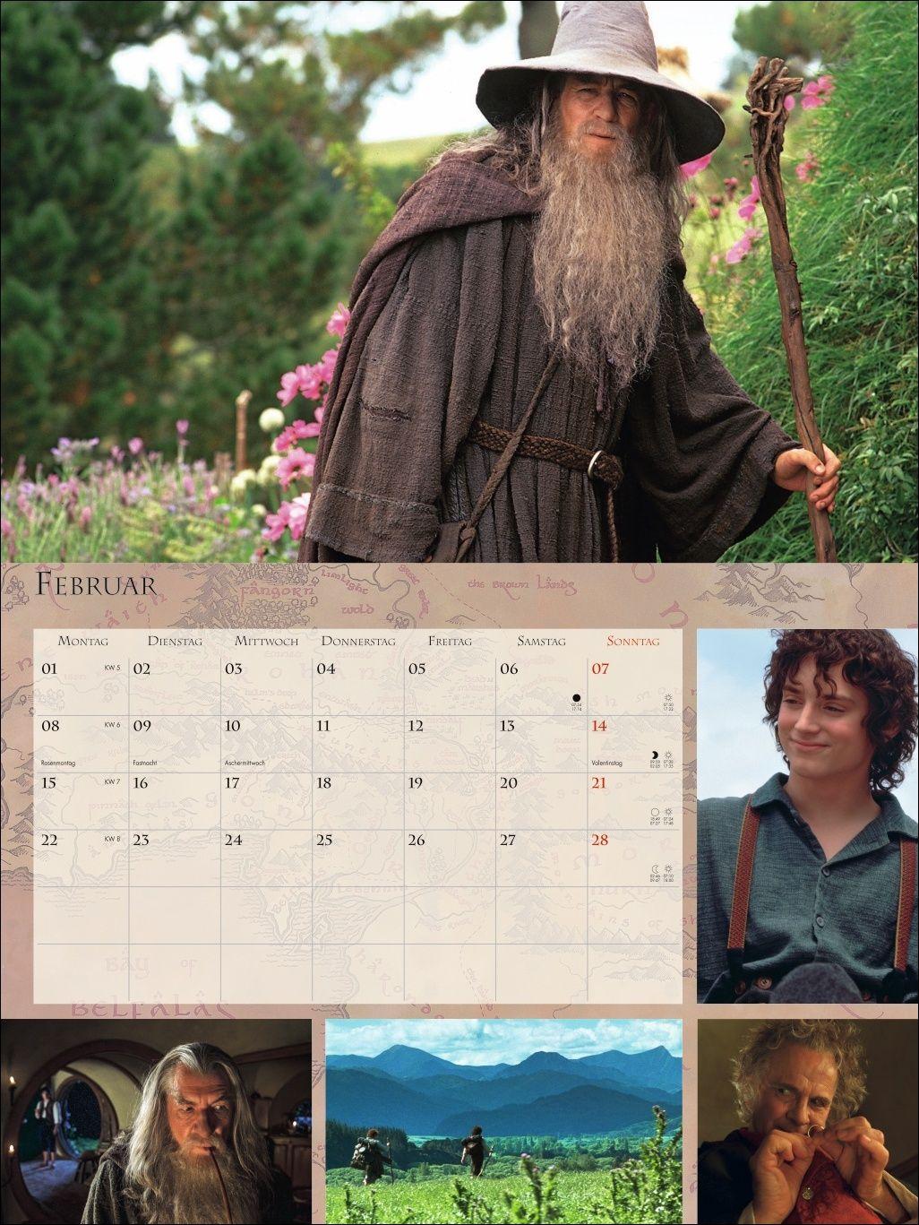 Beispielinhalt (Bild) Der Herr der Ringe Broschur XL Kalender 2027