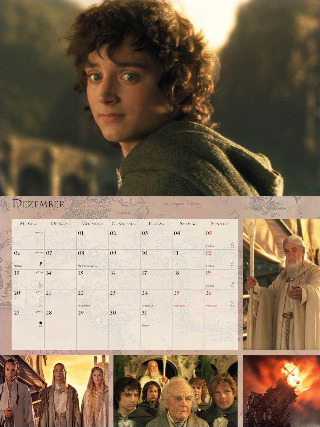 Beispielinhalt (Bild) Der Herr der Ringe Broschur XL Kalender 2027