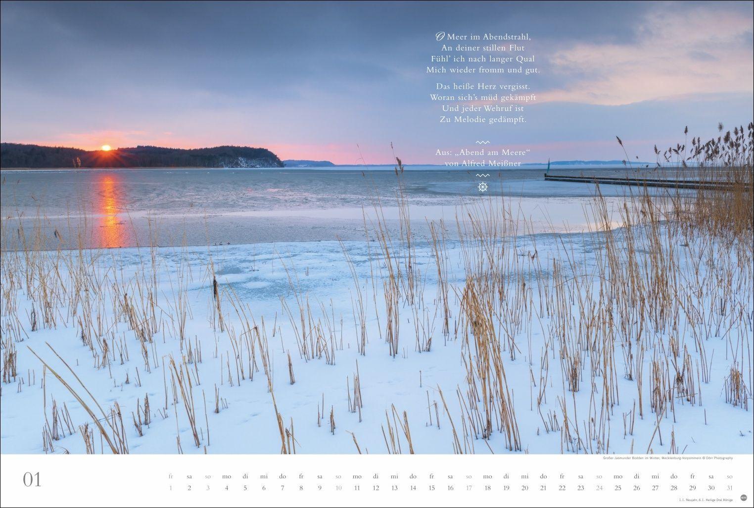 Beispielinhalt (Bild) Deutschlands Küsten - Ein literarischer Spaziergang Kalender 2027 - Ein literarischer Spaziergang