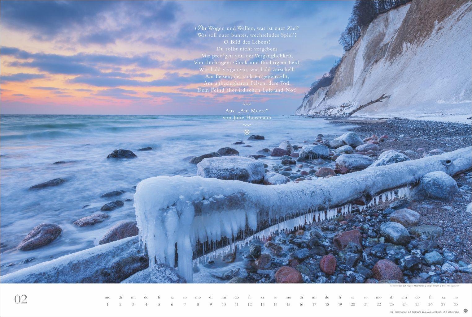 Beispielinhalt (Bild) Deutschlands Küsten - Ein literarischer Spaziergang Kalender 2027 - Ein literarischer Spaziergang