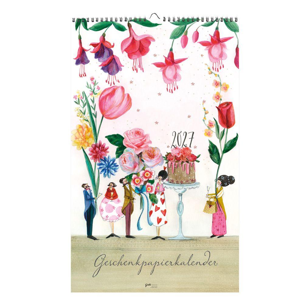 Vorderes Coverbild Geschenkpapierkalender Blumen 2027