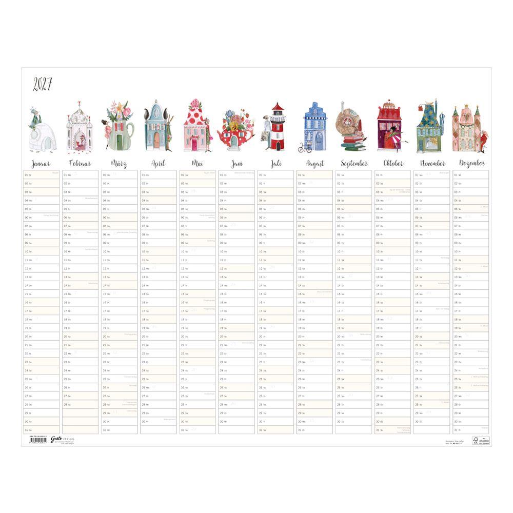 Vorderes Coverbild Großer Jahresplaner Häuser 2027