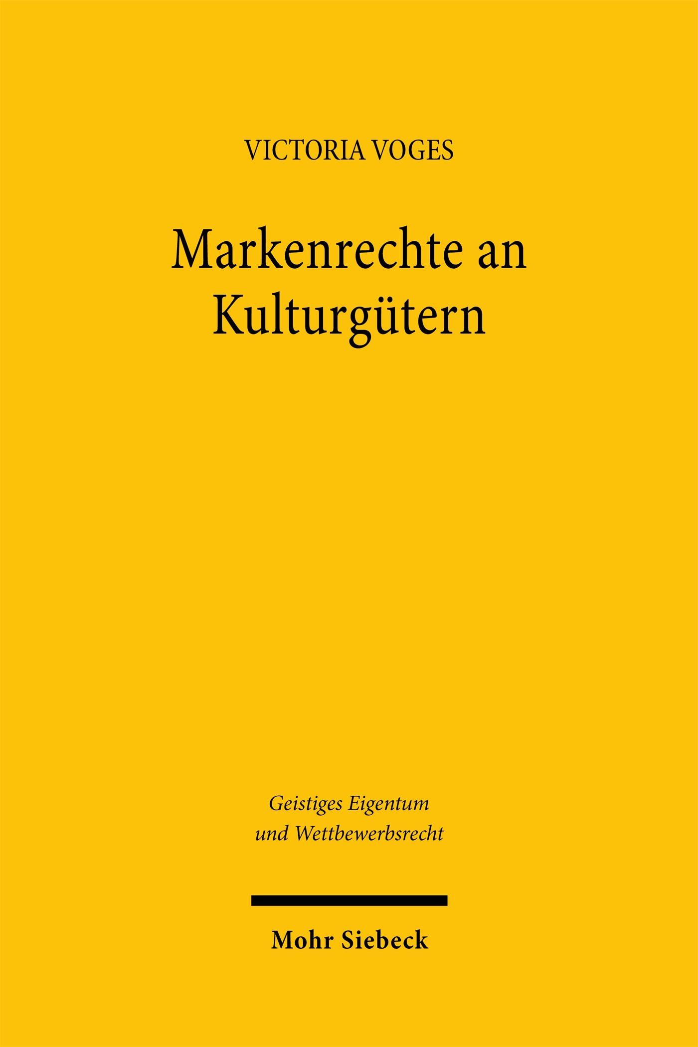 Vorderes Coverbild Markenrechte an Kulturgütern