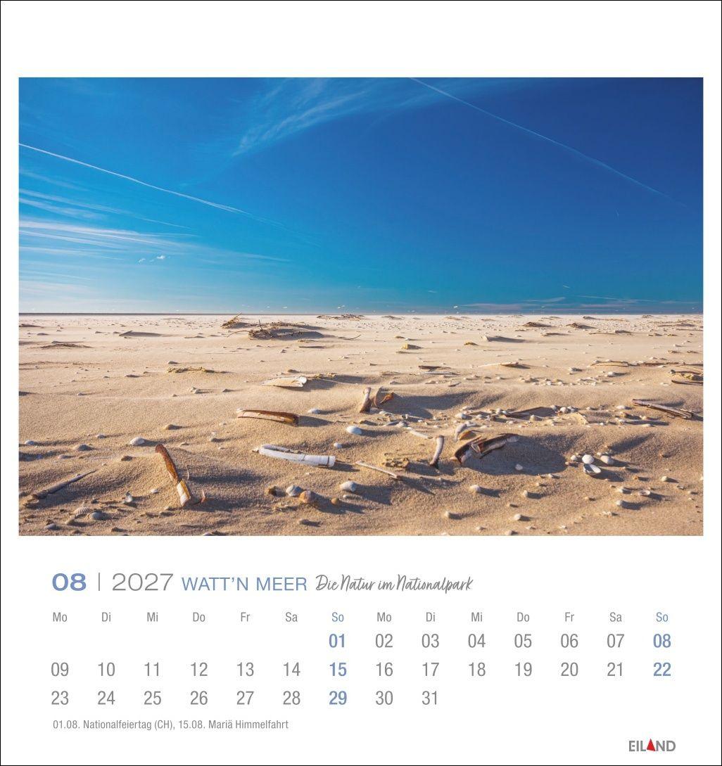 Beispielinhalt (Bild) Watt'n Meer Postkartenkalender 2027 - Die Natur im Nationalpark