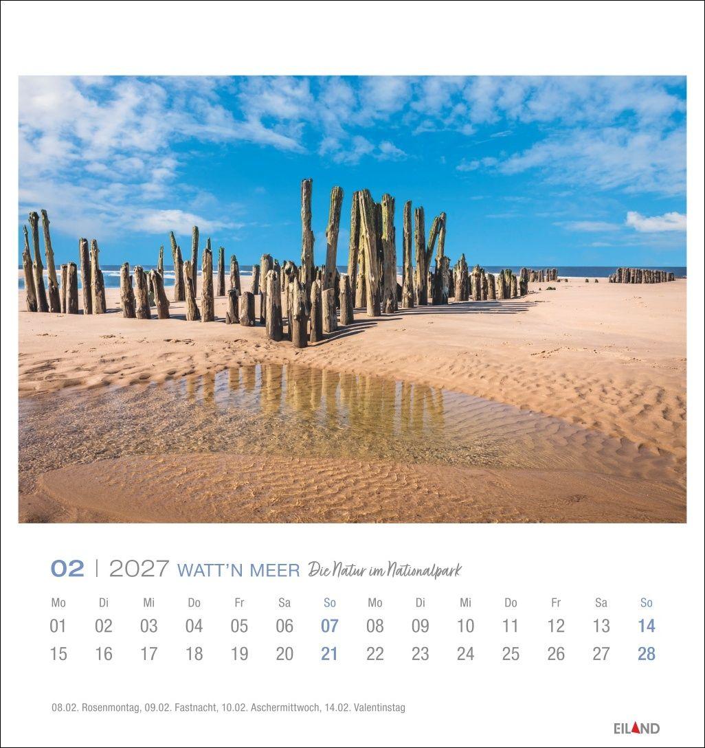 Beispielinhalt (Bild) Watt'n Meer Postkartenkalender 2027 - Die Natur im Nationalpark