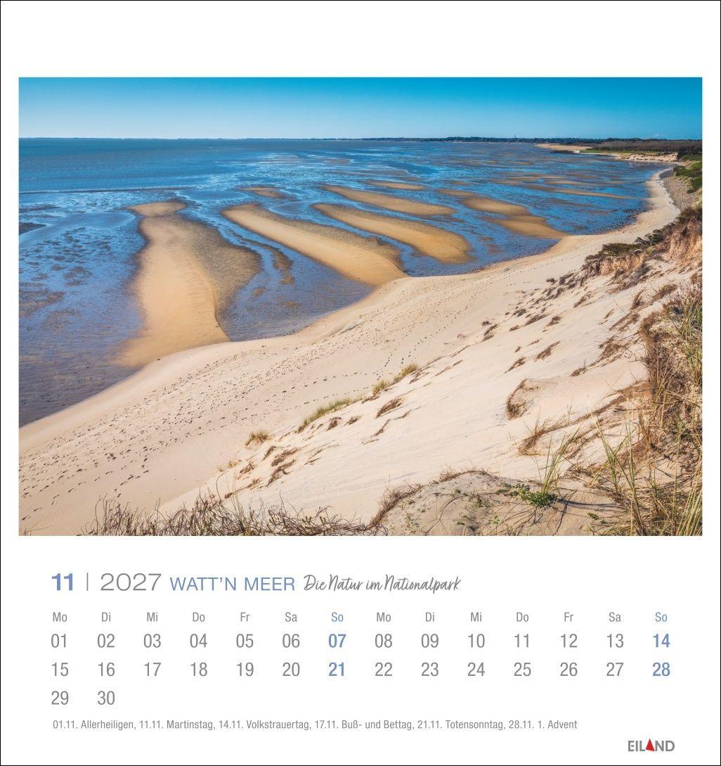 Beispielinhalt (Bild) Watt'n Meer Postkartenkalender 2027 - Die Natur im Nationalpark