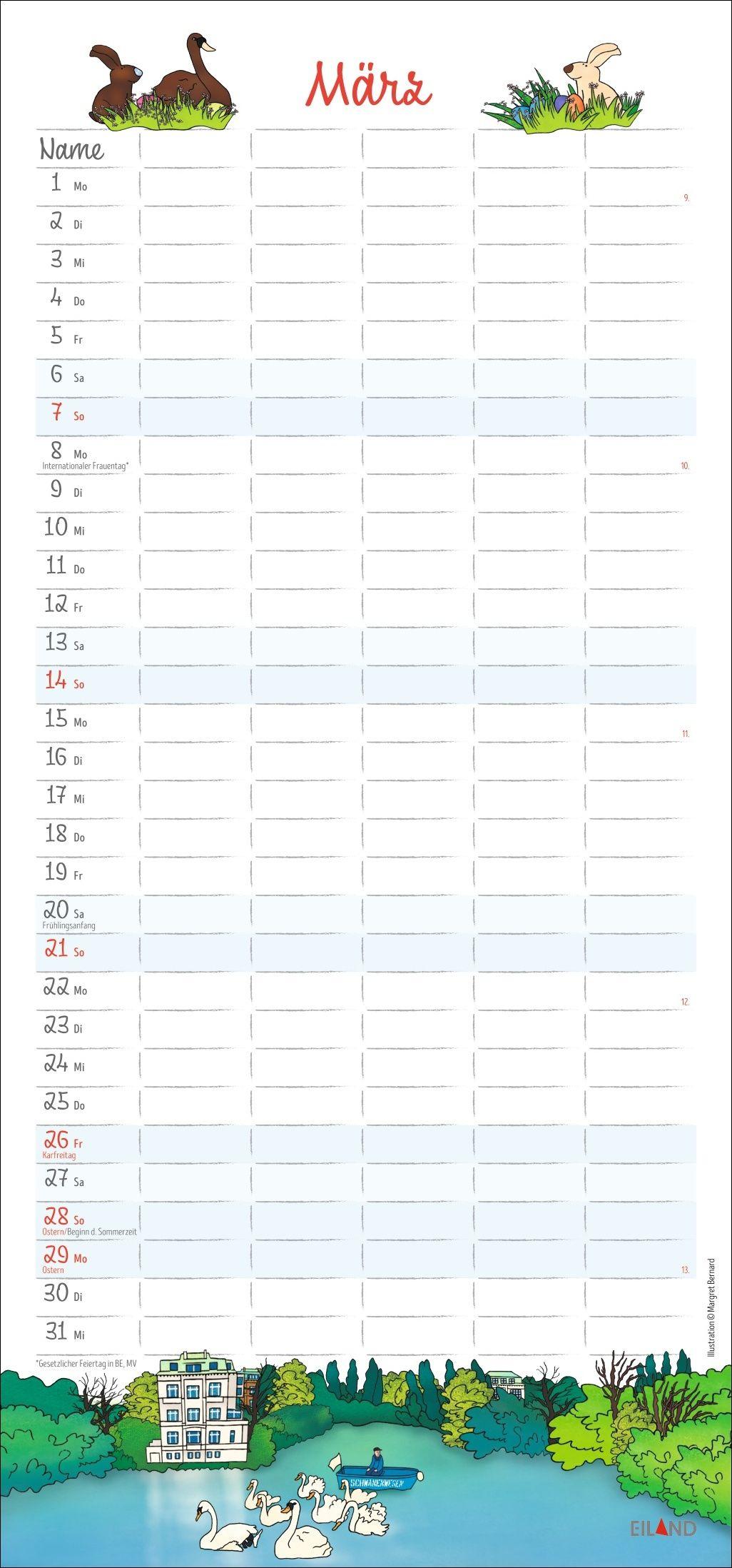 Beispielinhalt (Bild) Der Hamburger Familienplaner 2027 - Margret Bernard