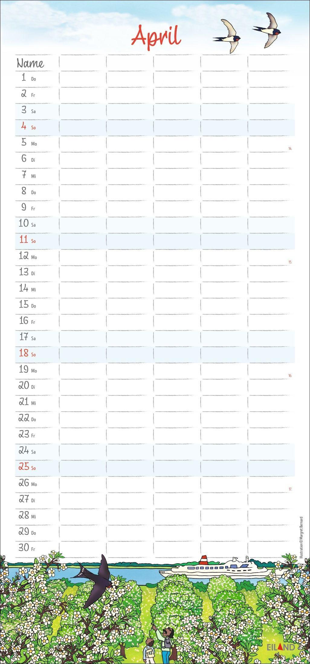 Beispielinhalt (Bild) Der Hamburger Familienplaner 2027 - Margret Bernard