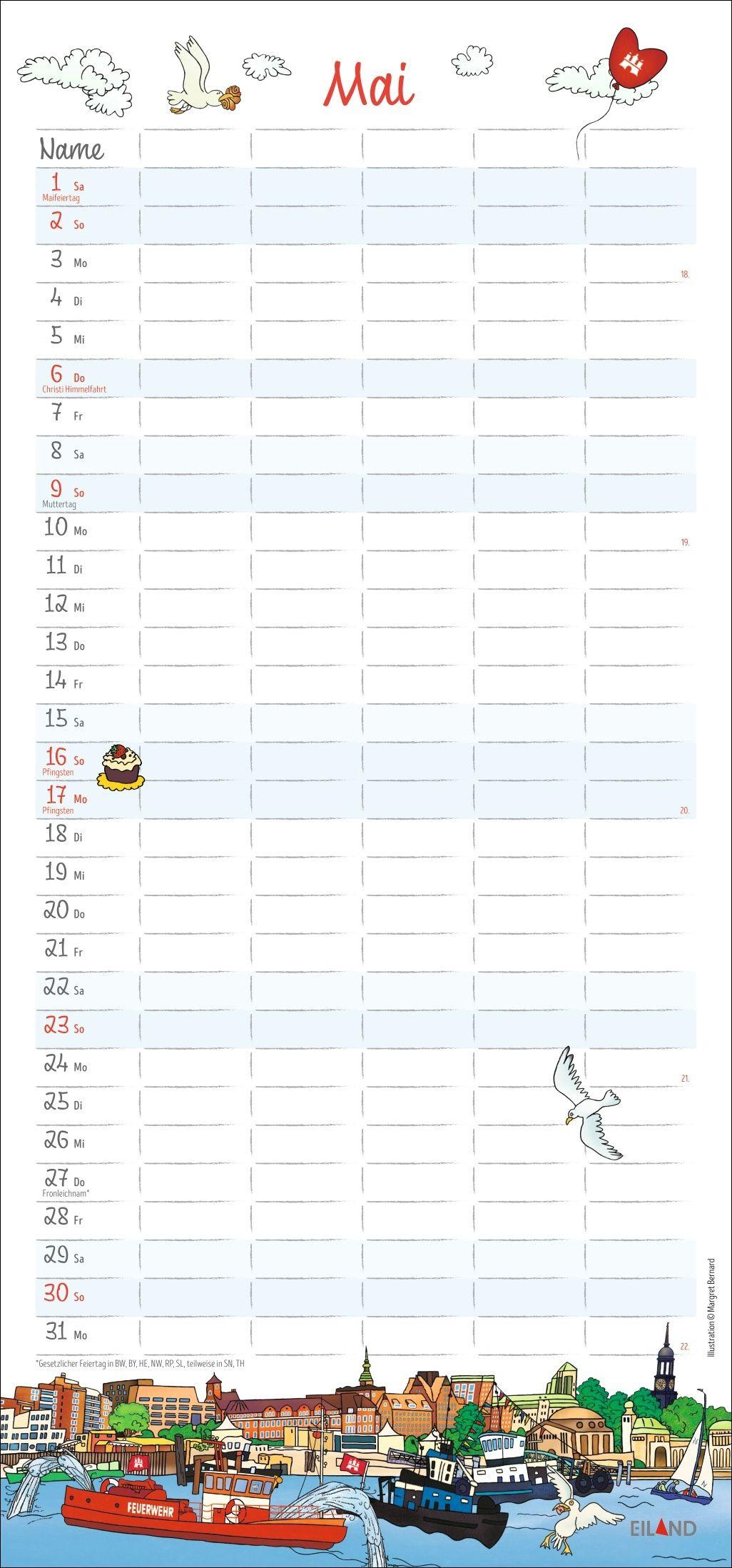 Beispielinhalt (Bild) Der Hamburger Familienplaner 2027 - Margret Bernard