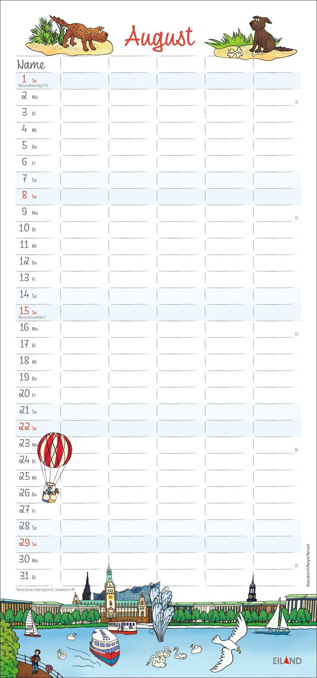 Beispielinhalt (Bild) Der Hamburger Familienplaner 2027 - Margret Bernard