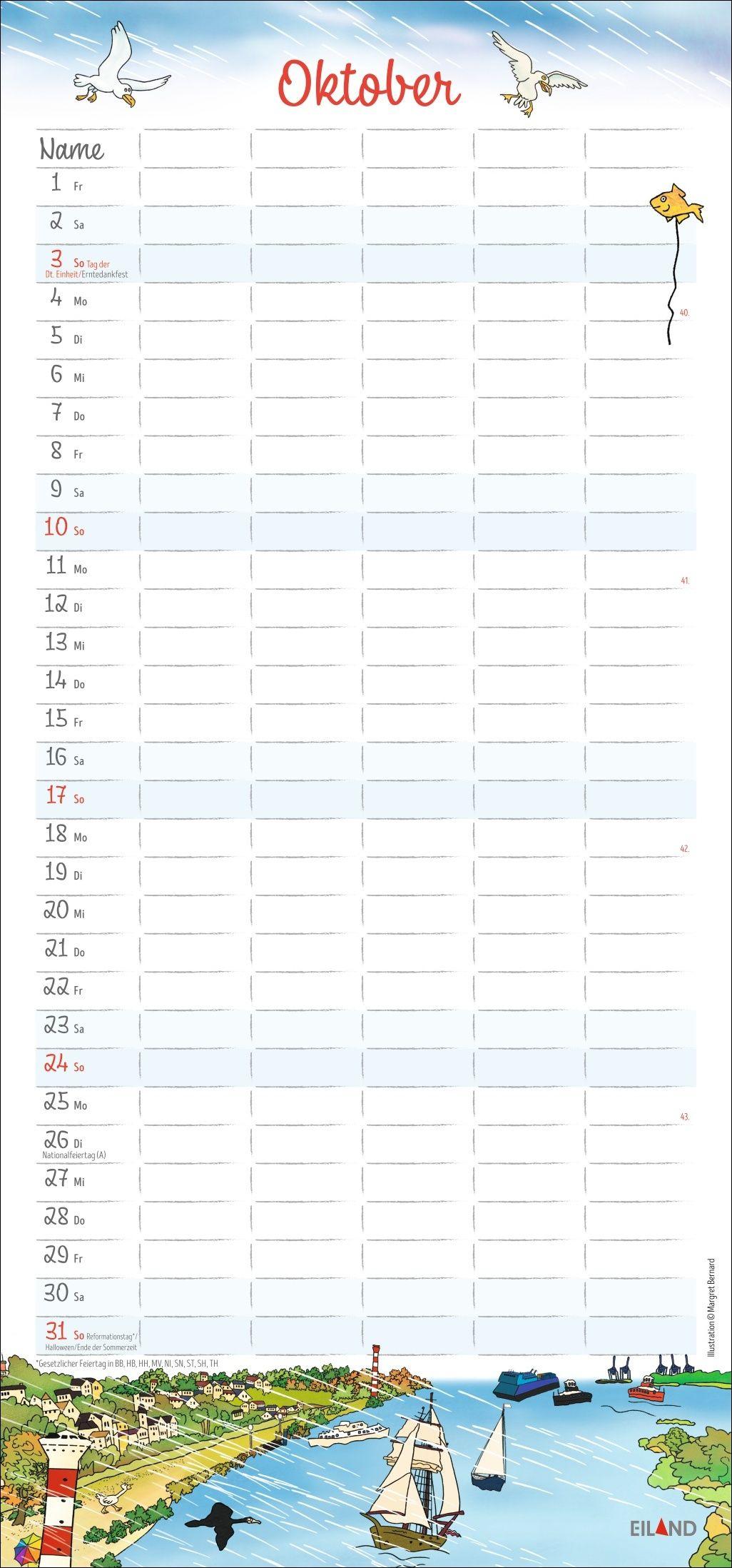 Beispielinhalt (Bild) Der Hamburger Familienplaner 2027 - Margret Bernard