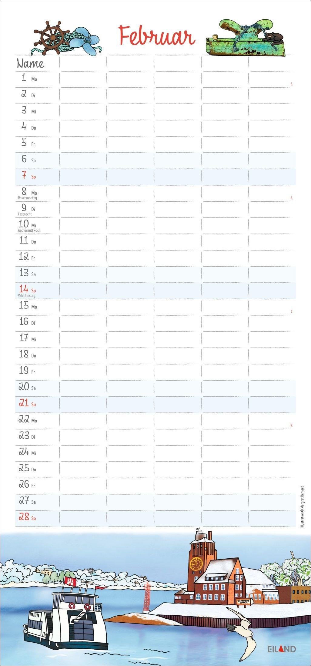 Beispielinhalt (Bild) Der Hamburger Familienplaner 2027 - Margret Bernard