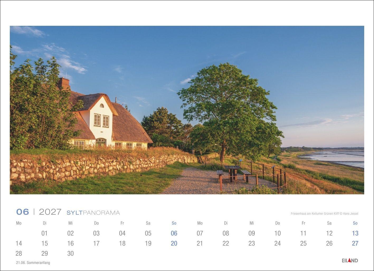 Beispielinhalt (Bild) Sylt Panorama-Postkartenkalender 2027 - Hans Jessel