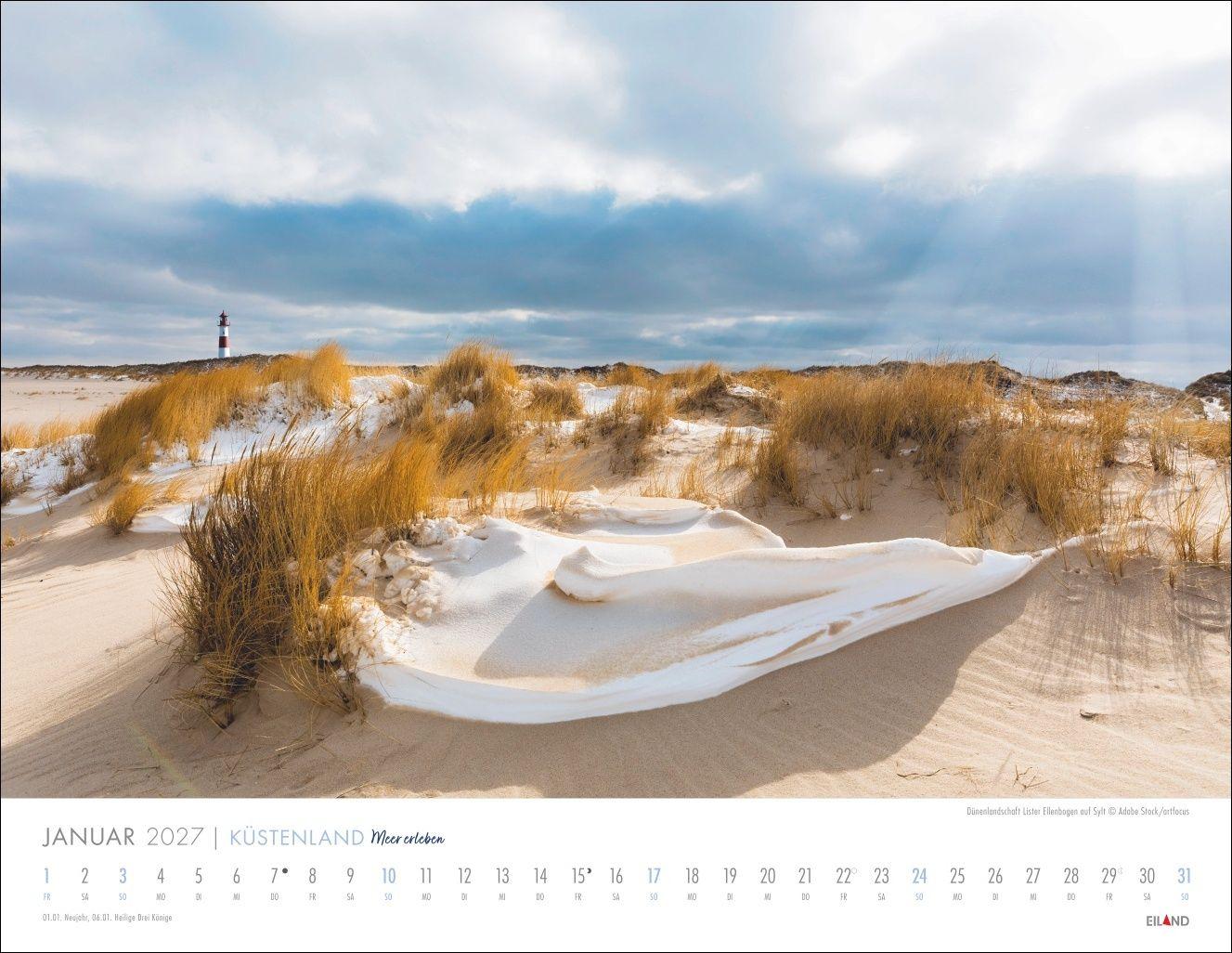 Beispielinhalt (Bild) Küstenland Kalender 2027 - Meer erleben