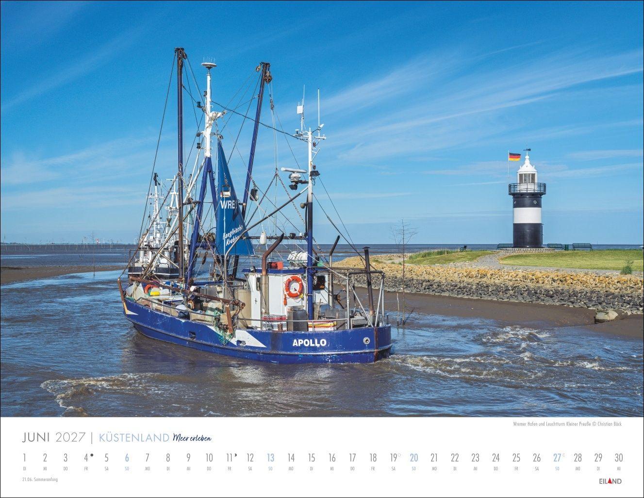 Beispielinhalt (Bild) Küstenland Kalender 2027 - Meer erleben