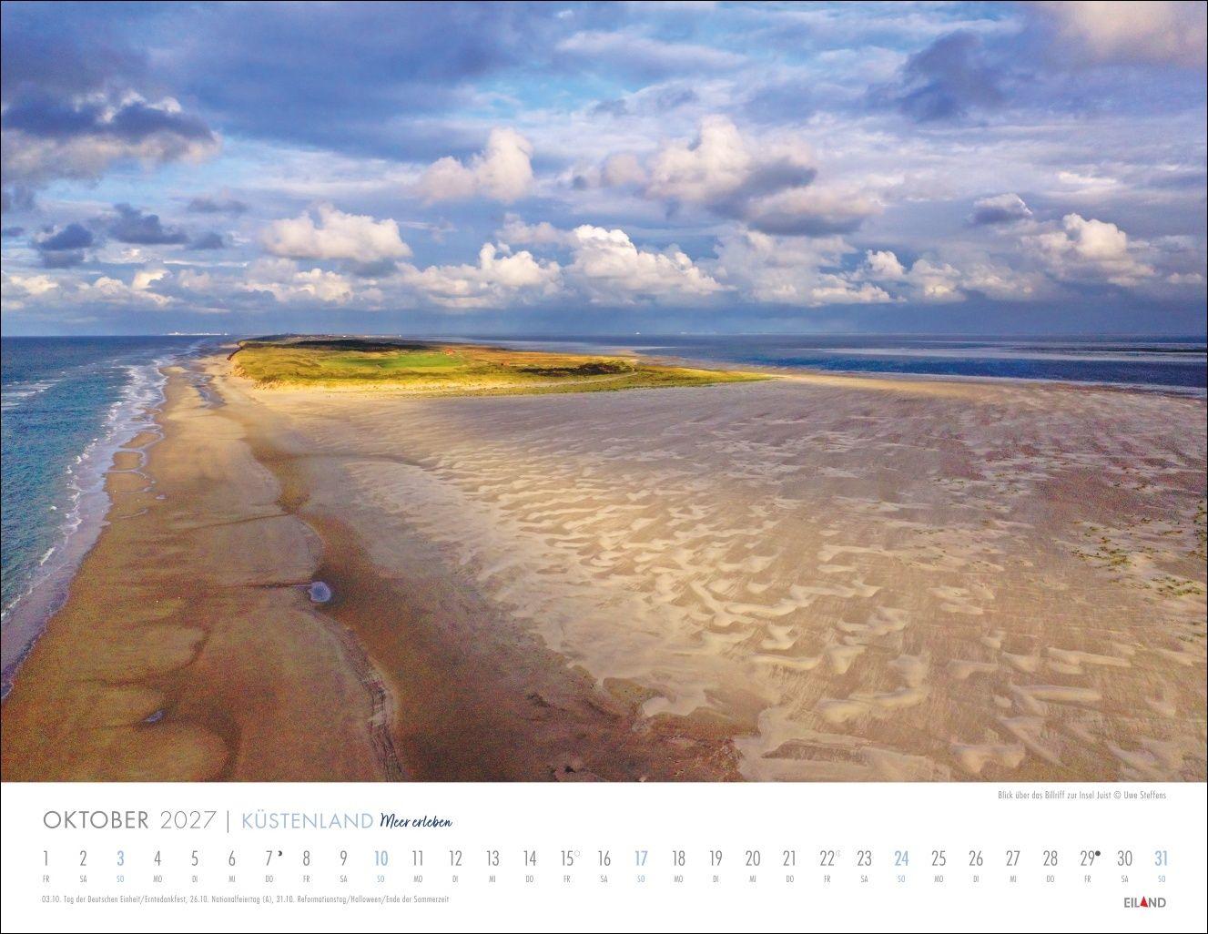 Beispielinhalt (Bild) Küstenland Kalender 2027 - Meer erleben