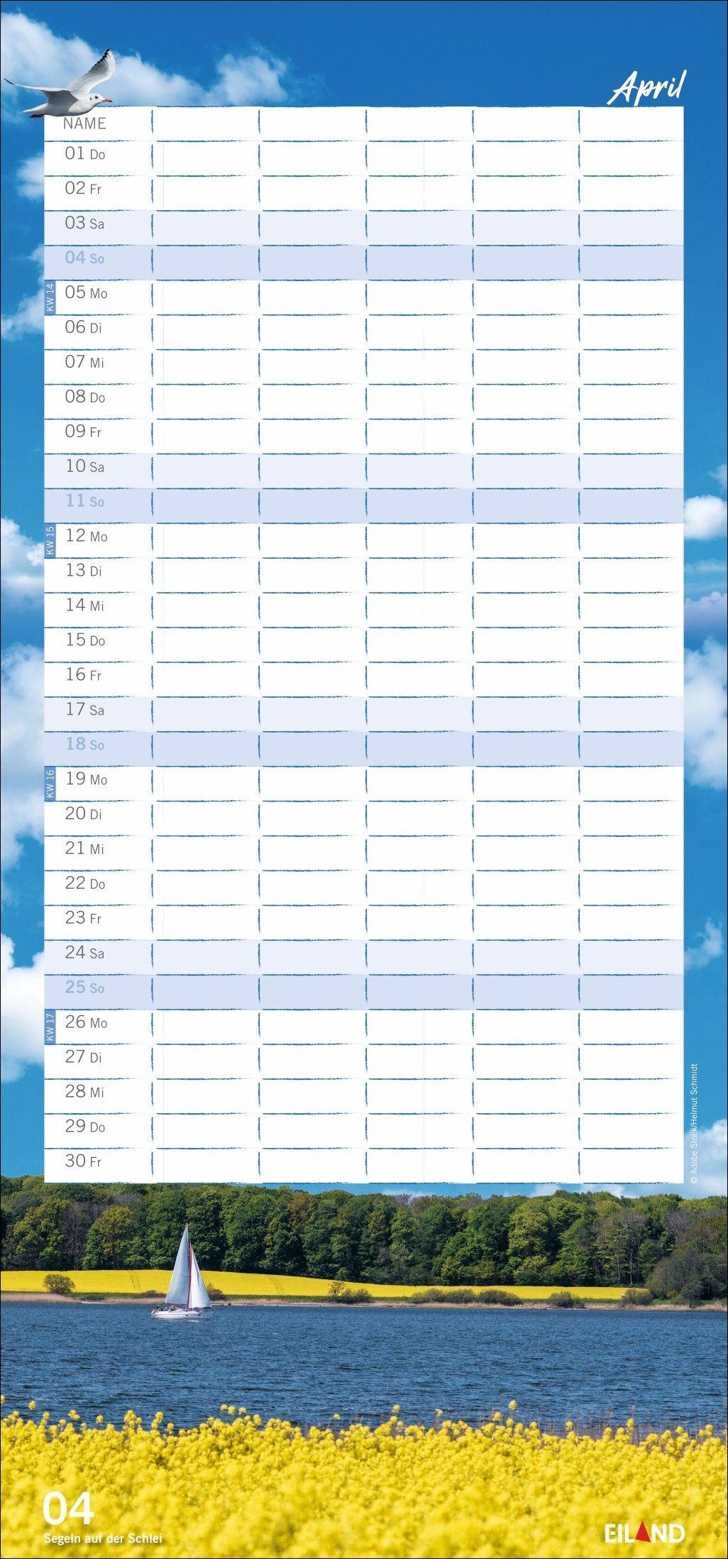 Beispielinhalt (Bild) Meerzeit Familienplaner 2027