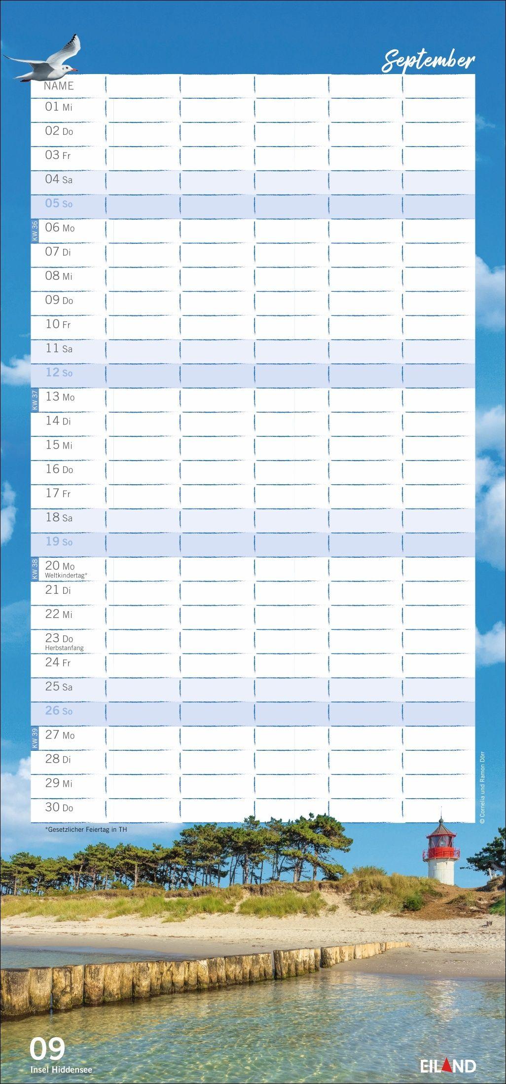 Beispielinhalt (Bild) Meerzeit Familienplaner 2027