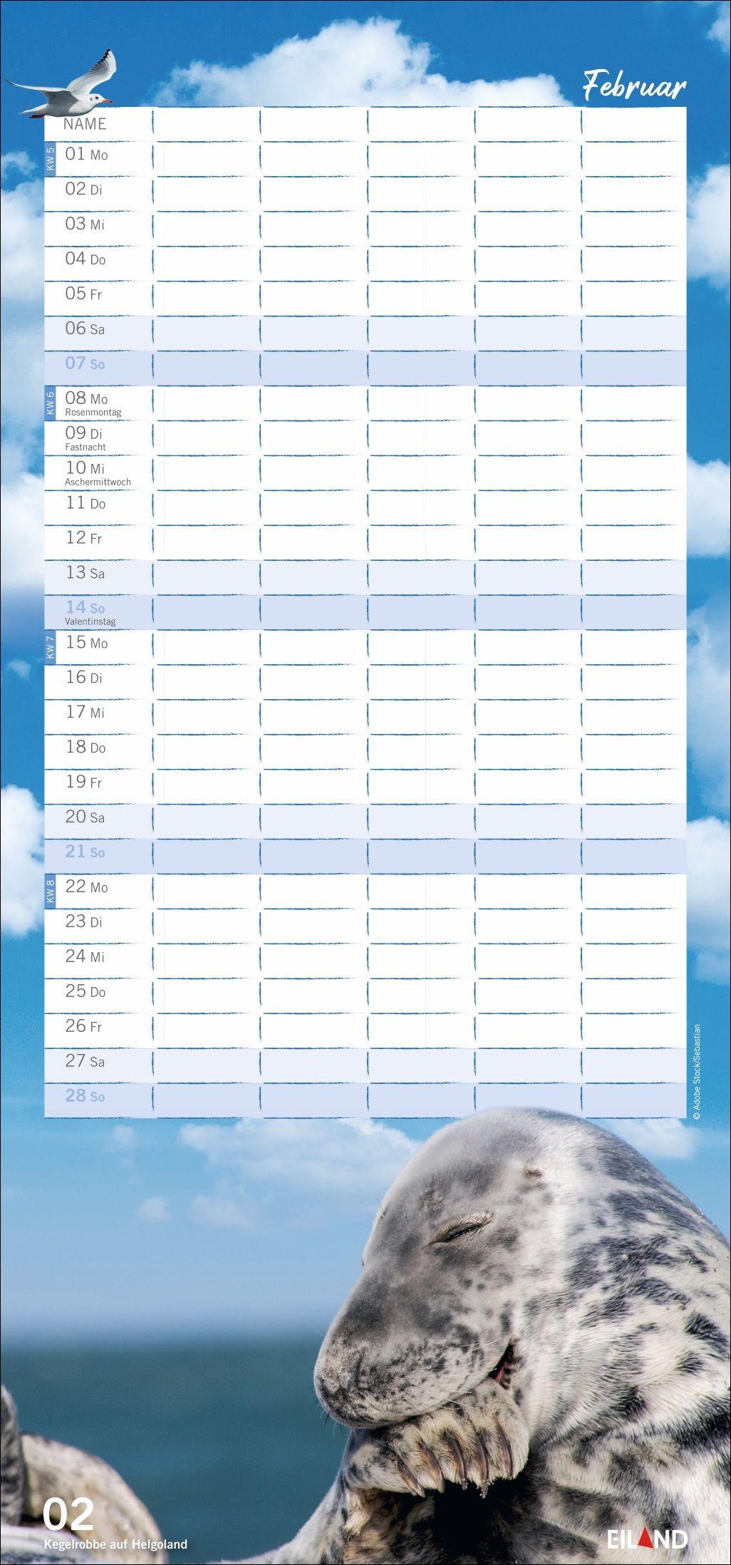 Beispielinhalt (Bild) Meerzeit Familienplaner 2027