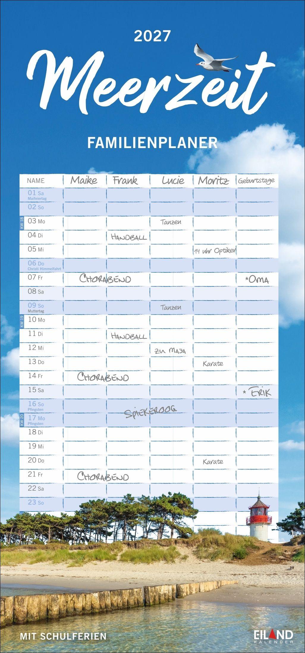 Vorderes Coverbild Meerzeit Familienplaner 2027