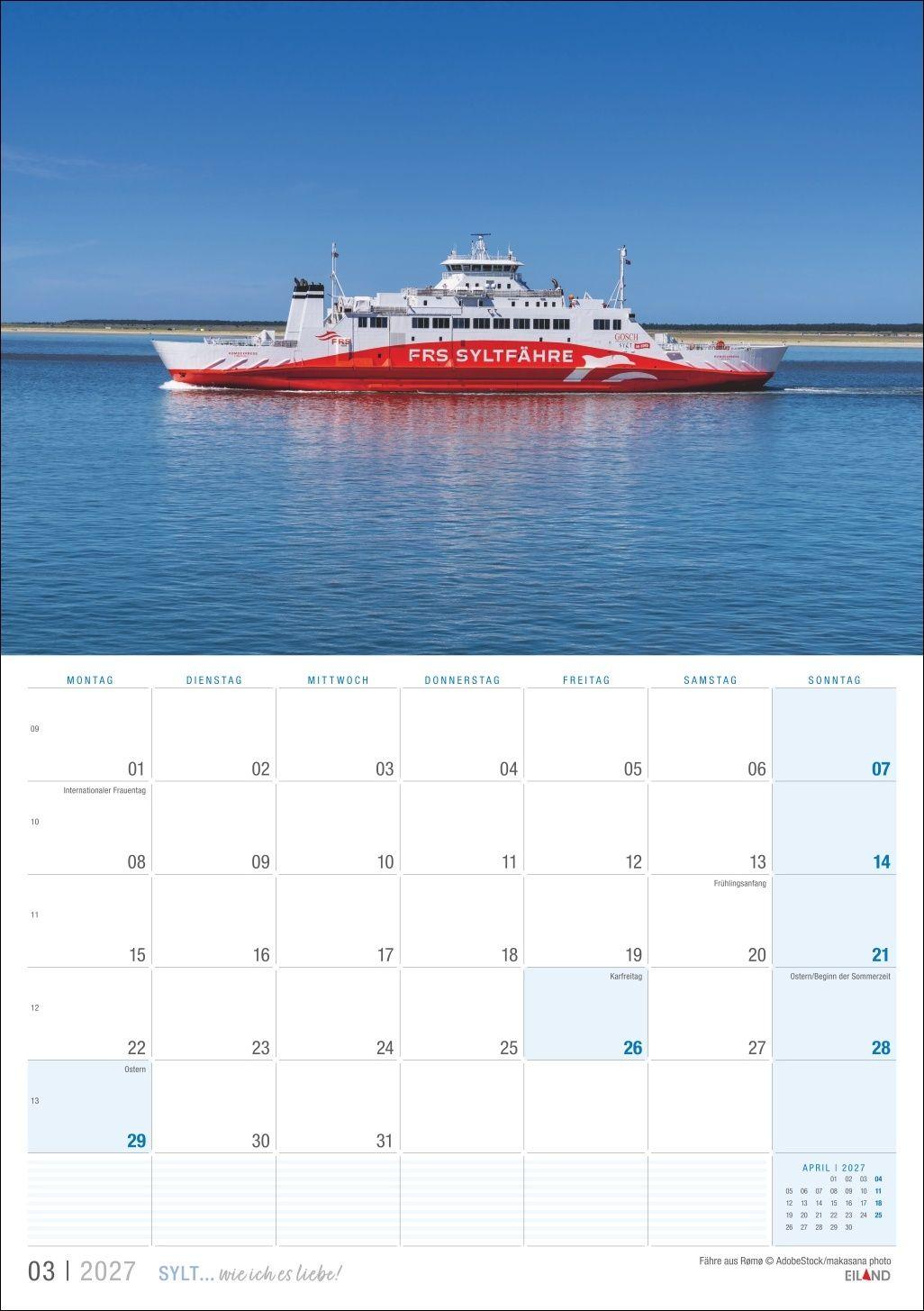 Beispielinhalt (Bild) Sylt ... wie ich es liebe Kalender 2027