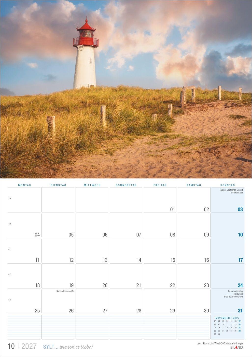Beispielinhalt (Bild) Sylt ... wie ich es liebe Kalender 2027