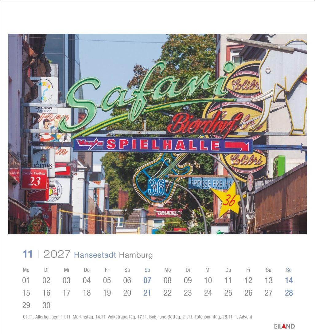 Beispielinhalt (Bild) Hansestadt Hamburg Postkartenkalender 2027