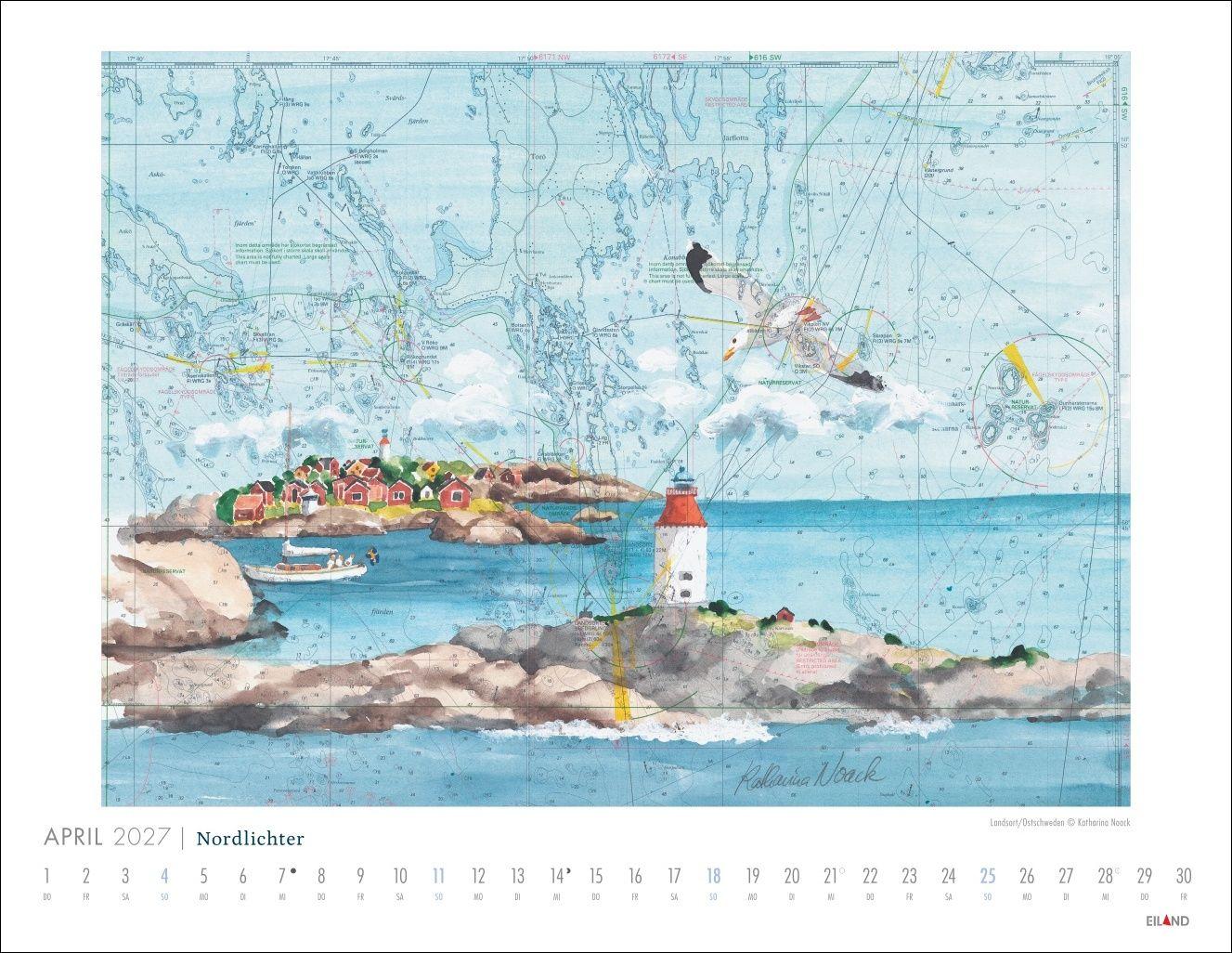 Beispielinhalt (Bild) Nordlichter - See(h)karten Kalender 2027