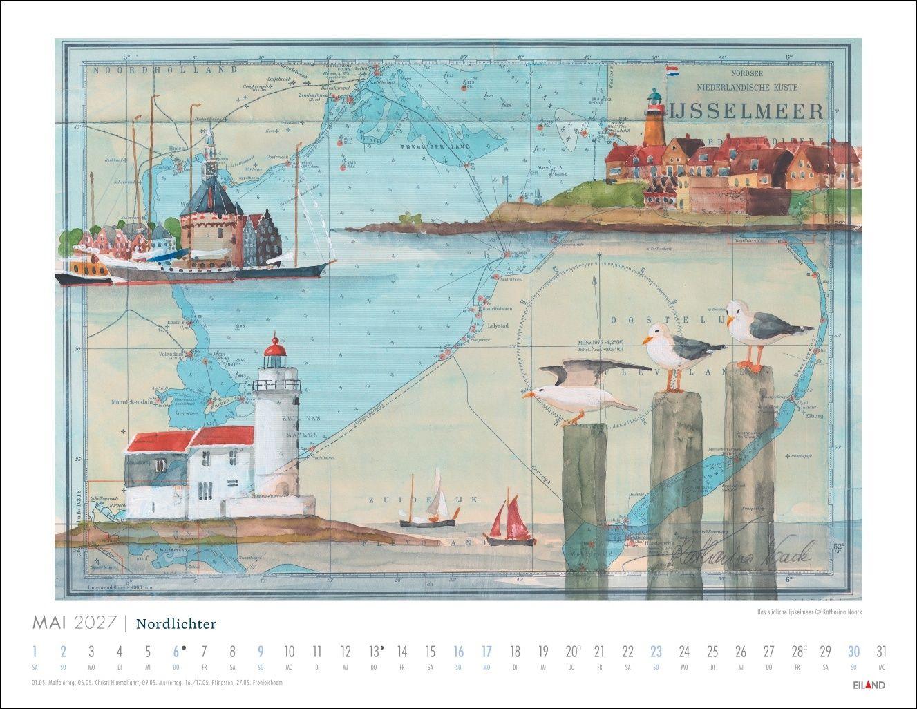 Beispielinhalt (Bild) Nordlichter - See(h)karten Kalender 2027