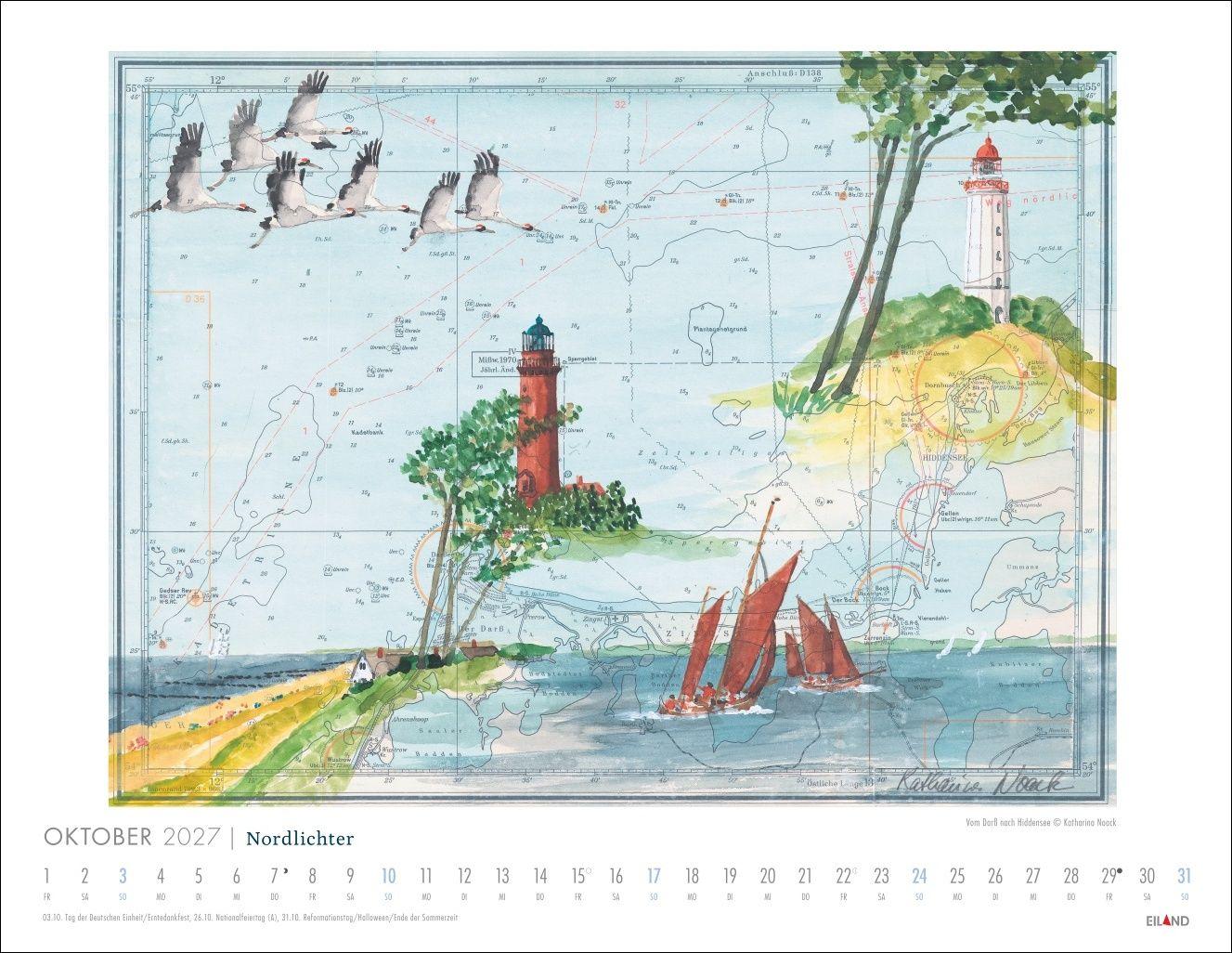 Beispielinhalt (Bild) Nordlichter - See(h)karten Kalender 2027