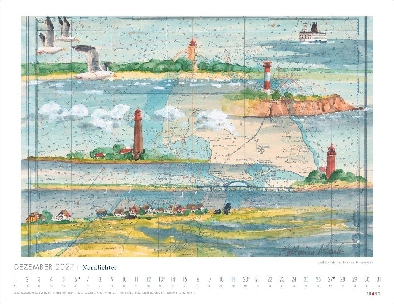 Beispielinhalt (Bild) Nordlichter - See(h)karten Kalender 2027