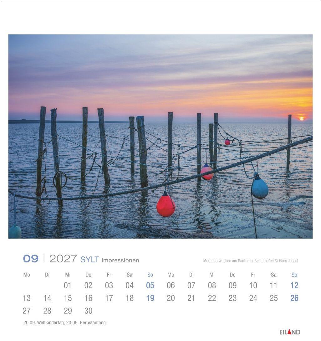 Beispielinhalt (Bild) Sylt Impressionen Postkartenkalender 2027