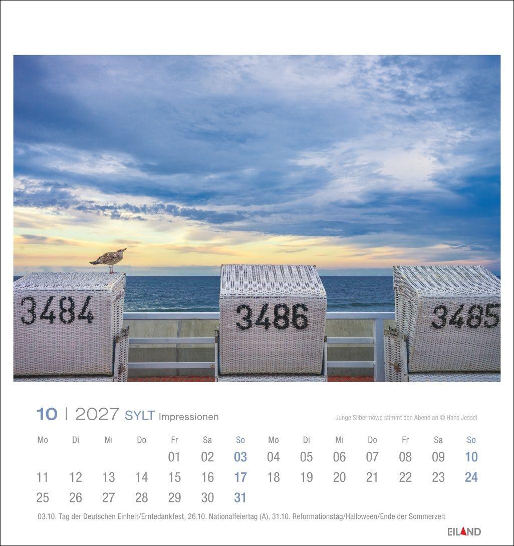 Beispielinhalt (Bild) Sylt Impressionen Postkartenkalender 2027