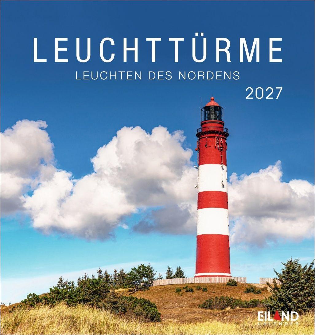 Vorderes Coverbild Leuchttürme Postkartenkalender 2027 - Leuchten des Nordens