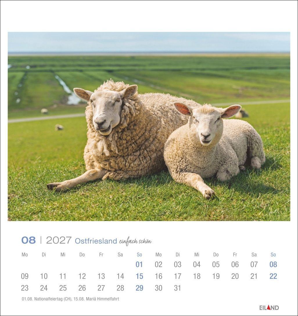 Beispielinhalt (Bild) Ostfriesland Postkartenkalender 2027 - einfach schön