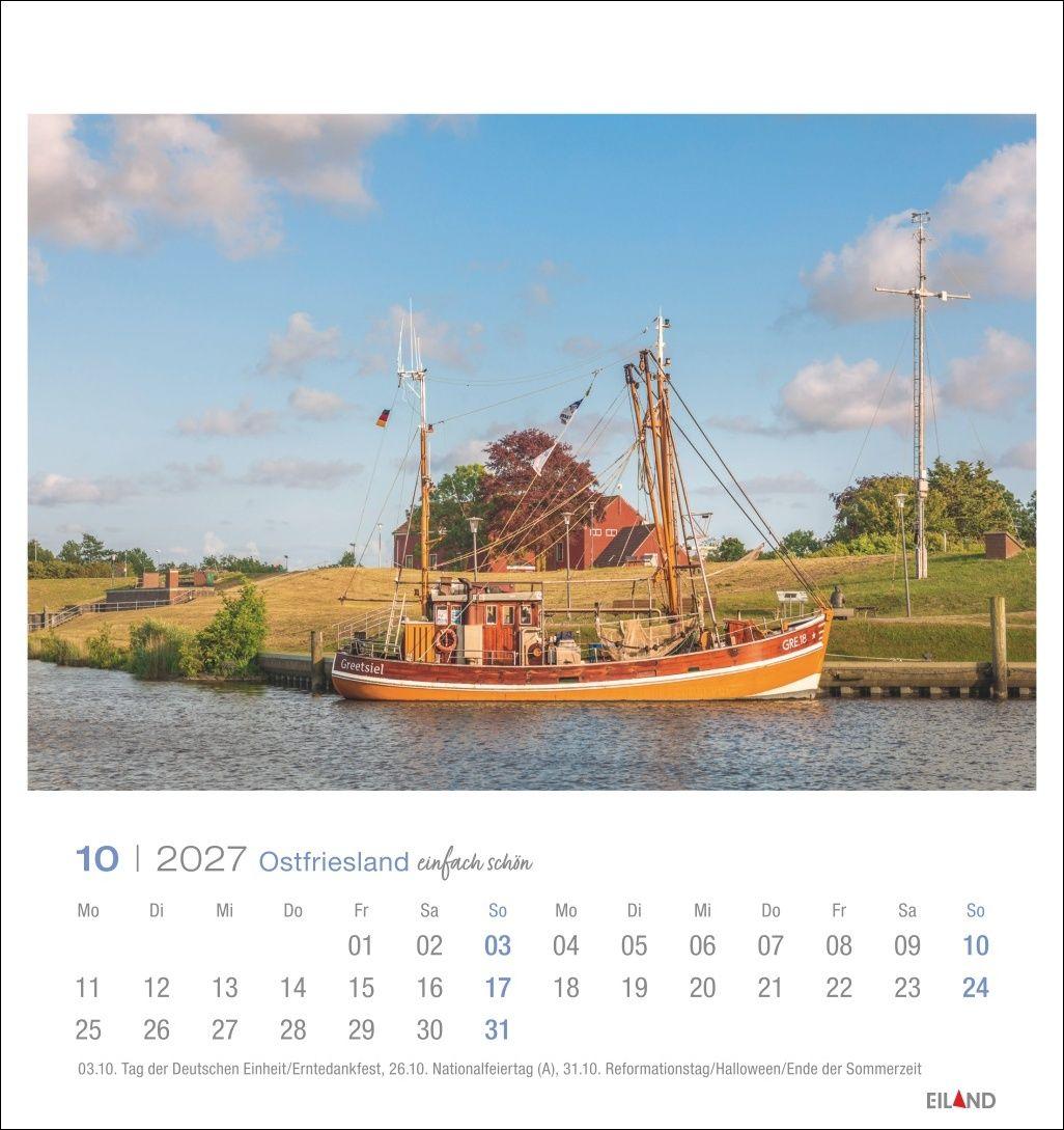 Beispielinhalt (Bild) Ostfriesland Postkartenkalender 2027 - einfach schön