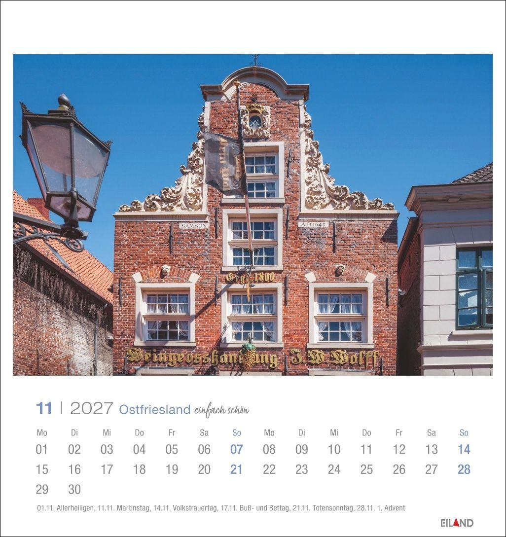 Beispielinhalt (Bild) Ostfriesland Postkartenkalender 2027 - einfach schön