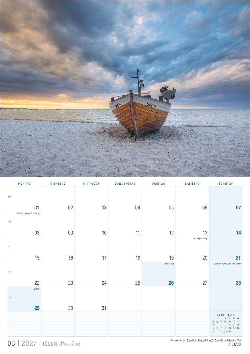 Beispielinhalt (Bild) Rügen ...meine Insel Kalender 2027