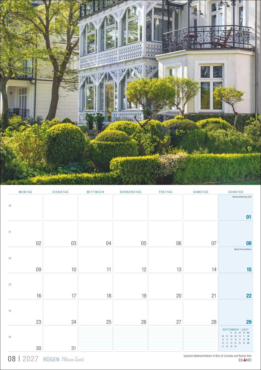 Beispielinhalt (Bild) Rügen ...meine Insel Kalender 2027